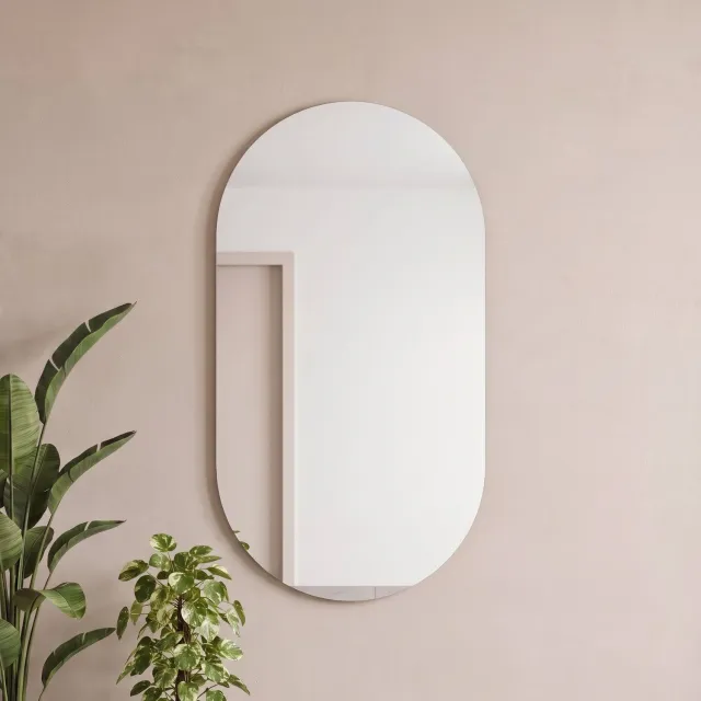Planetmöbel Ovale Spiegel 50x90 cm Frameloos Zonder LED Zilver
