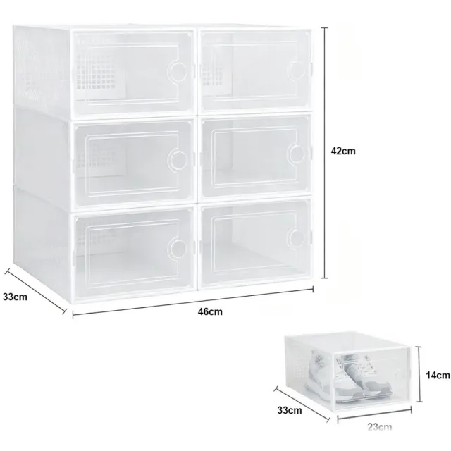 Innovastore Schoenenopbergdoos - Opvouwbare schoenenopbergdoos - 6-laags Schoenenorganizer - Schoenendoos - Transparant