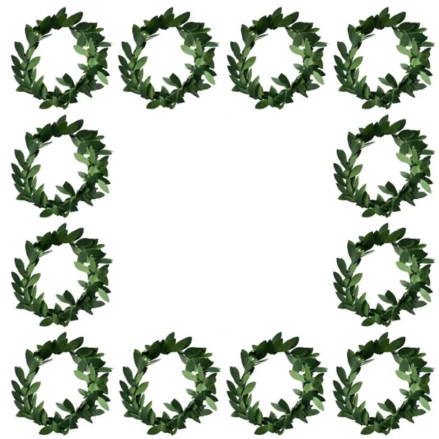 NUVEX Groene servetringen set van 12 – servethouder ringen met decoratief blad ontwerp – ronde servet ringen met kunstbladeren voor eettafel diner bruiloft feest banket tafeldecoratie