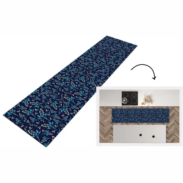 KitchenYeah Keukenloper - Loper keuken - Bloemen - Roze - Wit - Patroon - 240x60 cm - Keukenloper vinyl Multicolor