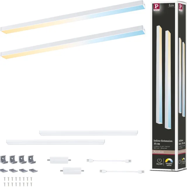 Paulmann LED-onderkastverlichting Inline Uitbreidingsset Tunable White 2x4W 350x26 mm 2x350lm 24V Wit mat
