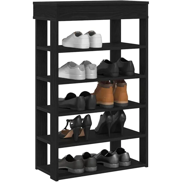 vidaXL Schoenenrek 60x30x98 cm bewerkt hout zwart