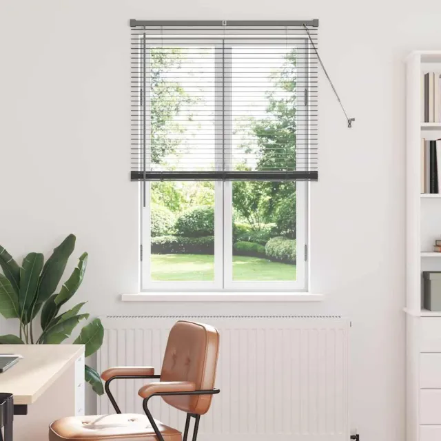 vidaXL Venetiaanse jaloezie Donkergrijs 175 x 95 cm 25 mm Aluminium