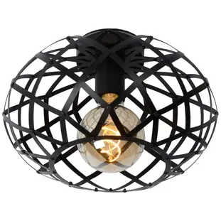 Lucide Plafondlamp Wolfram Zwart Ø30cm