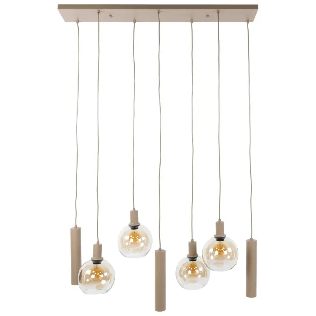 Nest of Nora Hanglamp Siva - 7-lichts 4+3 met bollen - Beige