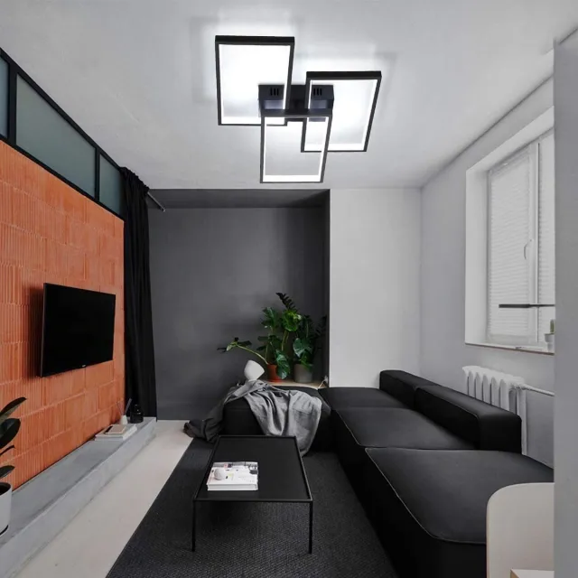 NETTLIFE LED Plafondlamp - zwart - dimbaar 3000-6000K met afstandsbediening - 63W modern woonkamer lamp - Metaal - voor slaapkamer | eetkamer | studie | hal | kantoor