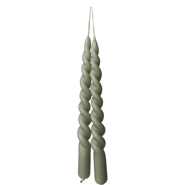 Branded by Twisted kaarsen groen - 2pc - swirl- candle- sea green