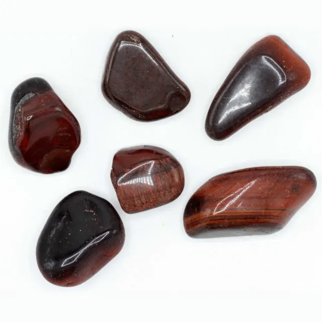 Ancient Wisdom Zak met 6 Afrikaanse edelsteen tijgeroog - rood - 30 mm (KG) Tijgeroog Rood
