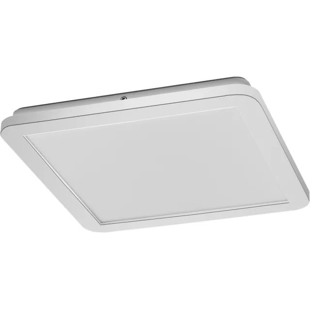 Osram ORBIS Disc wand-/plafondlamp met LED, chroom, 22W, 1800lm, 3000/4000K, verstelbaar via wandschakelaar met Click CCT, 30x30cm, IP44 bescherming voor badkamers, inclusief montageschroeven en pluggen