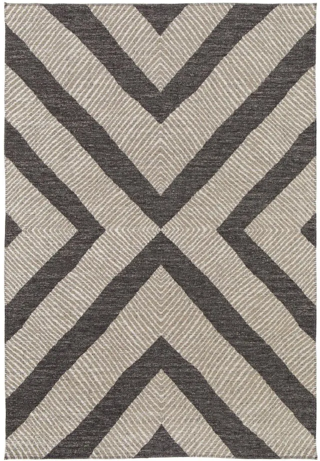 AFK Living Gobelin geweven tapijt van jute en gerecycled polyester BASALTE kastanje