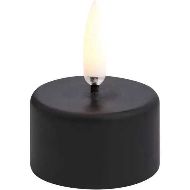 Uyuni Waxinelichtje LED zwart - incl. Batterijen - 4 x 2,1 cm Plain Black - Uyuni Lighting - met timer