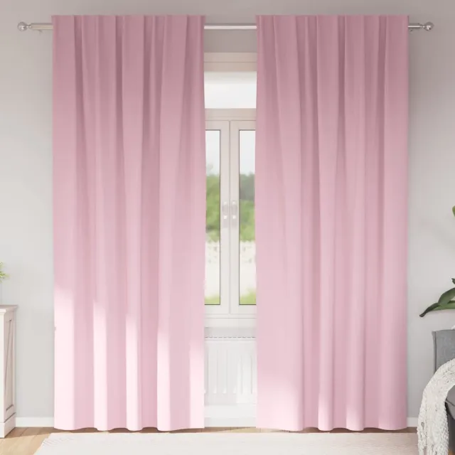 vidaXL Zwart-out Gordijnen met Ringen 2 st Babyroze 260 x 140 cm