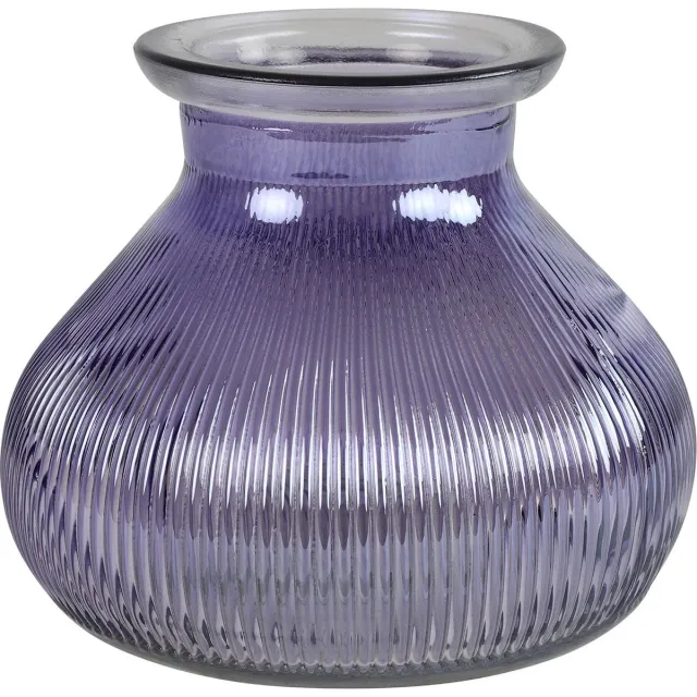 Decostar Bloemenvaas - paars/transparant glas - 12 x 15 cm - vaas