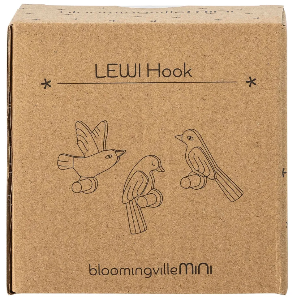 Bloomingville Mini haak Lewi kapstok set van 3 bruin, foto 6