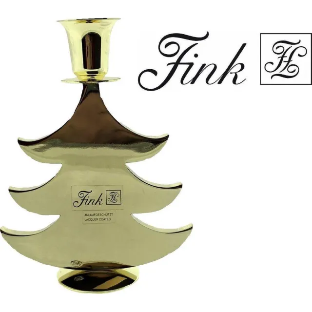 Fink Kaarskandelaar Verguld - Goud - Kerstboom - 15 cm - Kerst
