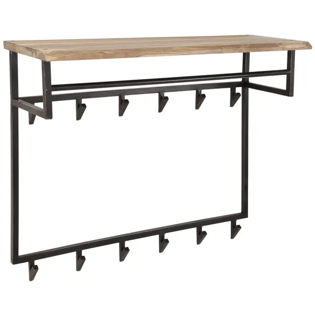 Giga Living Giga Meubel Kapstok Edge - Naturel Hout - 12 Haken - 100x33x80cm