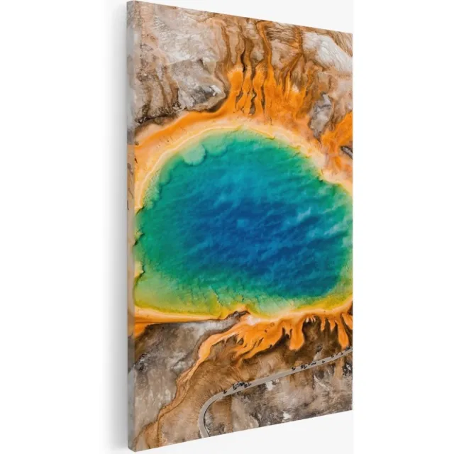 Saammp Canvas Schilderij - Kleurrijk water - Landschap - Natuur - 20x30 - Foto op canvas - Wanddecoratie - Muurdecoratie Woonkamer - Slaapkamer decoratie - Canvas Print Multicolor