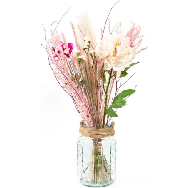 BloomKado Droogbloemen | Droogboeket Pink & Silk Blush | Excl. Vaas Roze