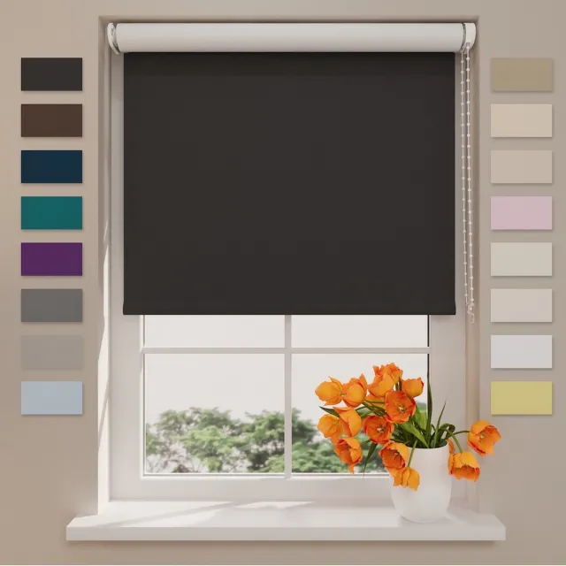 DTCH Rolgordijn Easy Verduisterend - Black - 100 x 190 cm Zwart