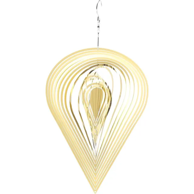 Cosensi Windrad Hartvorm Decoratie Metaal - Goudkleurig - Reflectoren - Roestvrij Staal - Buitenapparaten - Vogelwerend - 7,87" x 14,96"