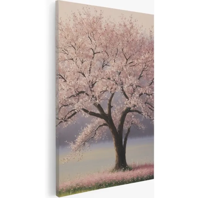 Saammp Canvas Schilderij - Roze Boom - Natuur - Landschap - 40x50 - Foto op canvas - Wanddecoratie - Muurdecoratie Woonkamer - Slaapkamer decoratie - Canvas Print Multicolor