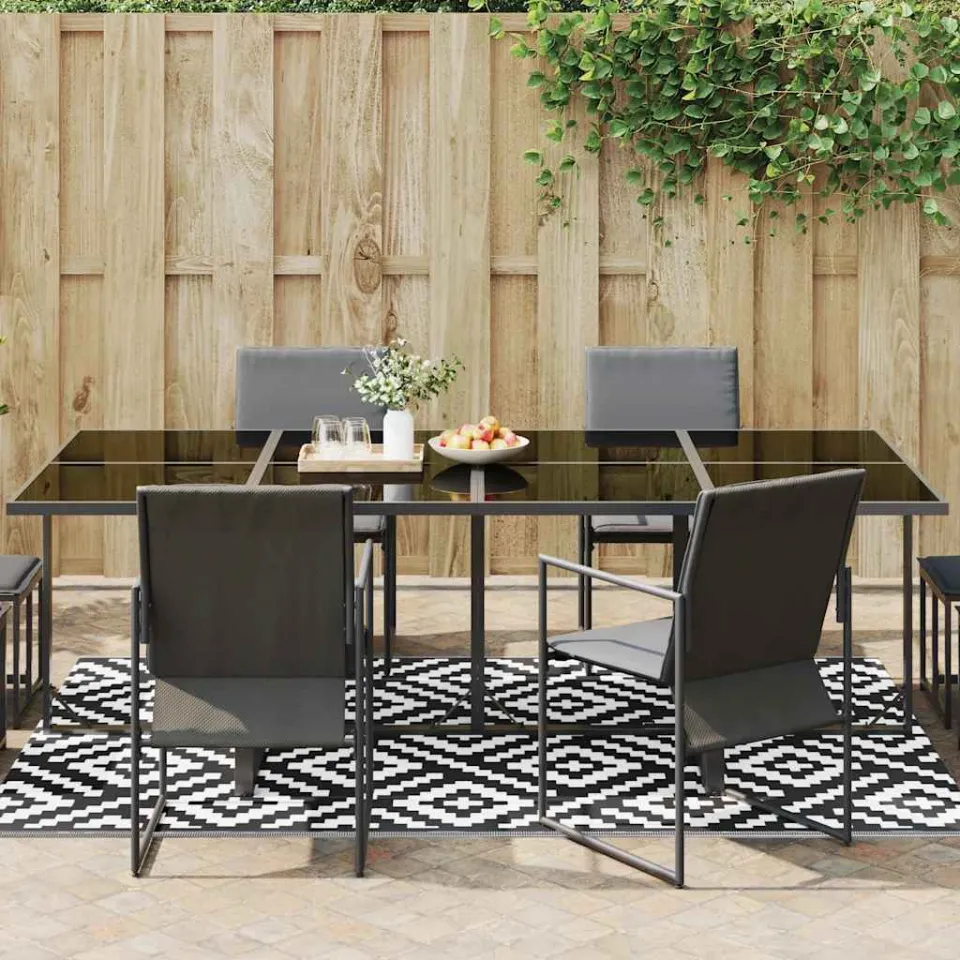 vidaXL Buitenkleed ARAKIL 160x230 cm PP wit en zwart, foto 3