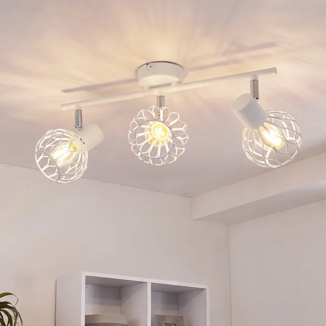 NETTLIFE LED Plafondlamp 3-Lichts - Wit - Metaal - E14 - 350° Draaibaar - zonder Lichtbron - voor Woonkamer | Keuken | Gang | Slaapkamer