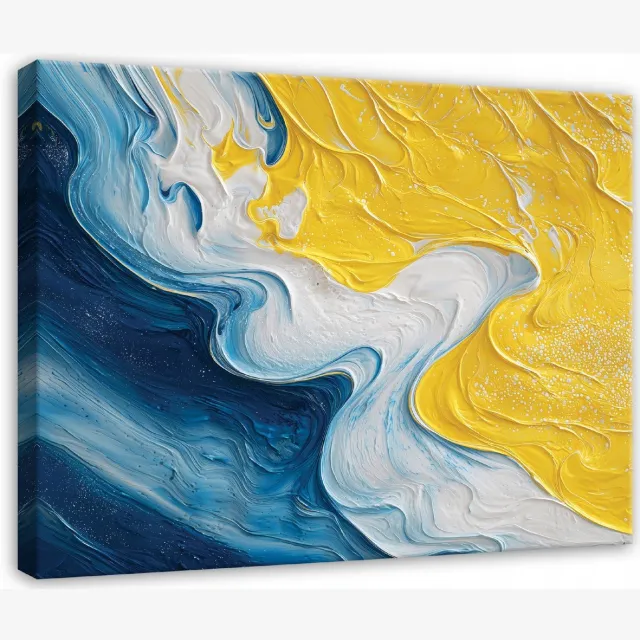 WALLARENA Schilderij op canvas - 100x70 cm - abstract patroon op het product - Geschikt voor slaapkamer, woonkamer, keuken Veelkleurig