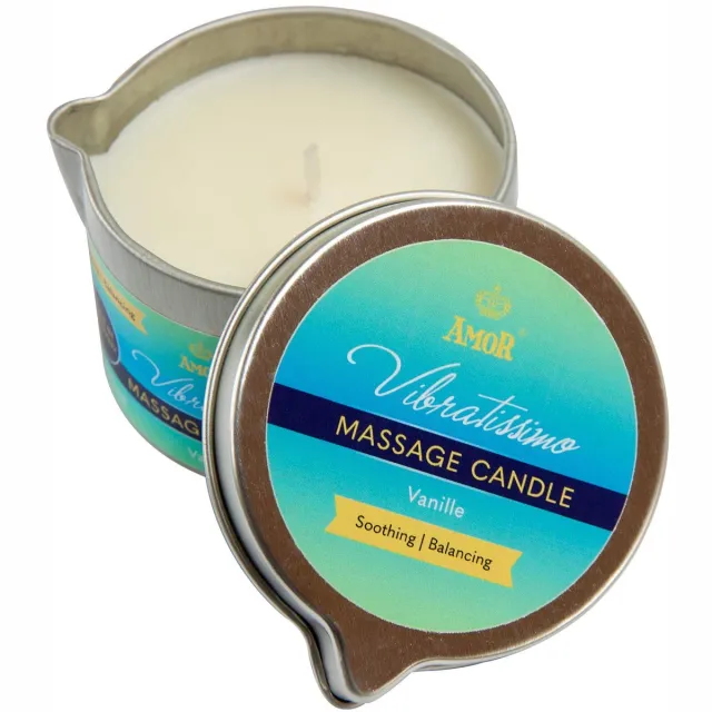 Vibratissimo massagekaars vanille 100 ml | van natuurlijke grondstoffen & met kokosolie | Geschikt voor de gevoelige huid