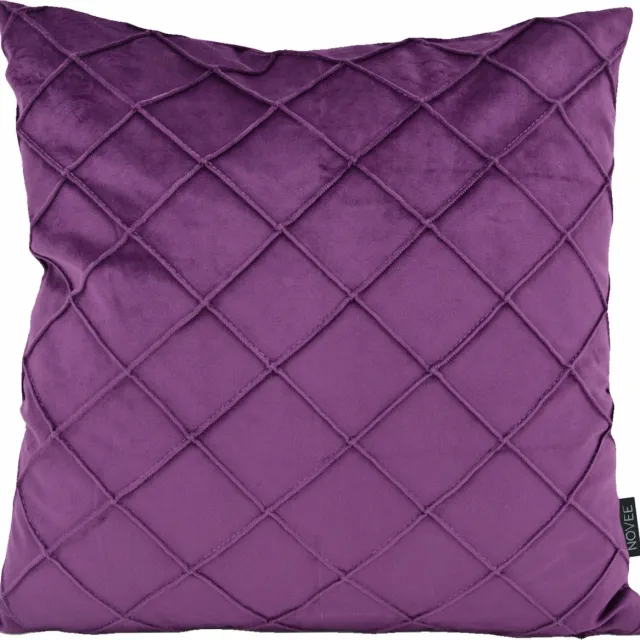 NOVÉE Velvet Cross Paars Kussenhoes | Fluweel/Polyester | 45 x 45 cm