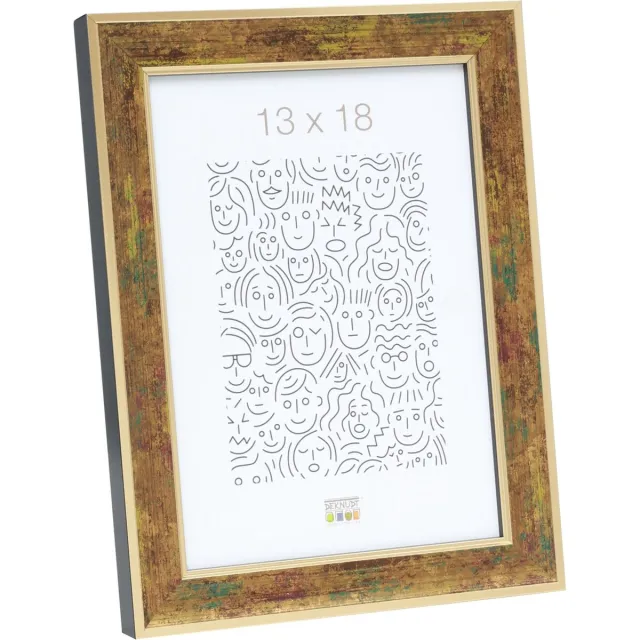 Deknudt Frames fotolijst S40JB2 - goud met zwarte zijkant - 13x18 cm