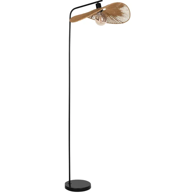 EGLO Siruela Vloerlamp - E27 - 160 cm - Bruin|Zwart - Papier Zwart;Lichtbruin;