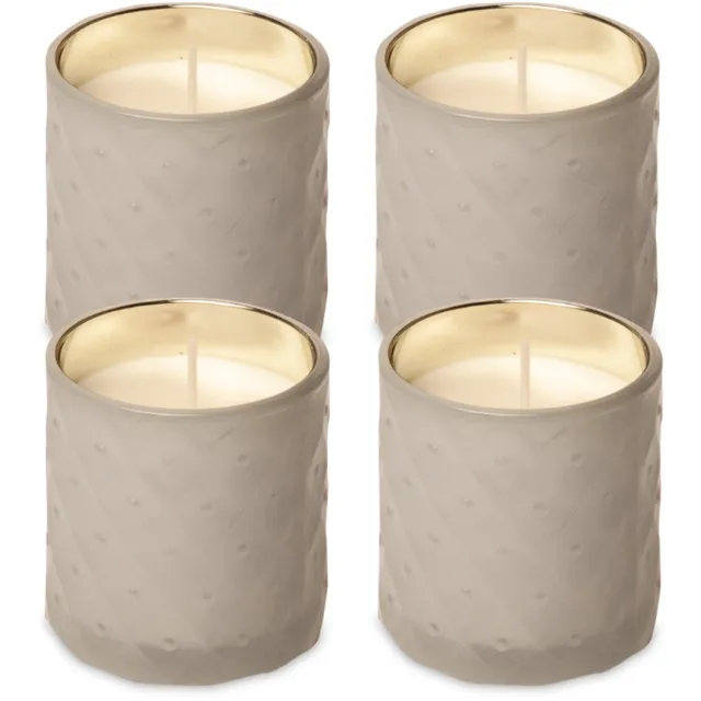 Spaas Geurloze kaars in glas – Set van 4 kaarsen – circa 25u - Wit
