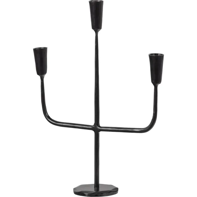 WOOOD Exclusive Sean Kandelaar 3 Kaarsen- Metaal - Zwart - 40x29x10 Black