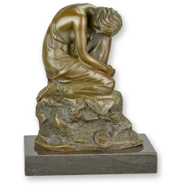 Baakman Bronzen beeld - Een brons sculptuur genaamt ´´Dreams´´ - Brons sculptuur - 16 cm hoog bruin