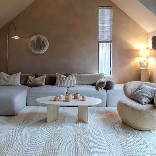 Nordic Weavers Wollen vloerkleed - Skift ivoor 160x230 Wit