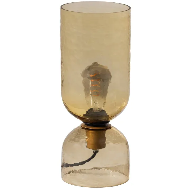 WOOOD Gigi Tafellamp Gehamerd Glas 38xØ15 cm - Naturel natural