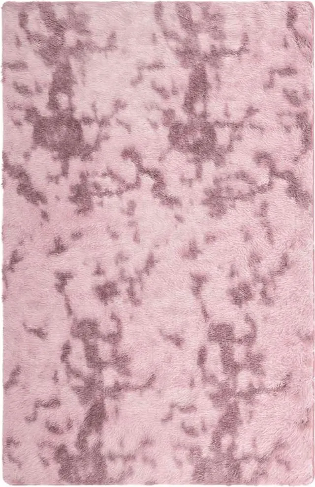 vidaXL Hoogpolig - vloerkleed - NAVARRA - cm - polyester - stoffig - roze Dusty pink