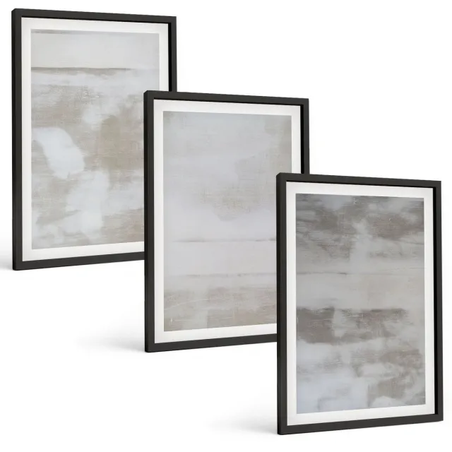 TULUP 4-Delige Schilderij Set - Versleten texturen, moderne industriële stijl - 40 x 60 cm - Stijlvolle Wanddecoratie - Interieur - Woonkamer Decoratie Zwarte lijst
