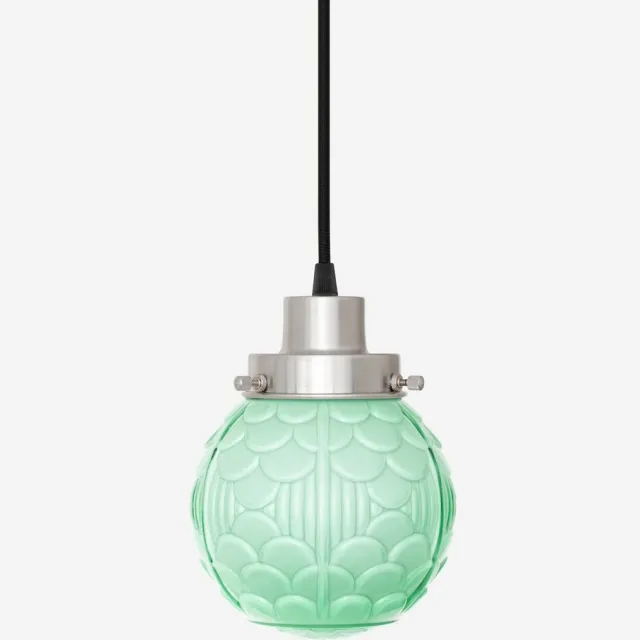 Coloured by Art Hanglamp aan snoer Arcade Mint 20's Matnikkel - Art Deco Trade Zachtgroen