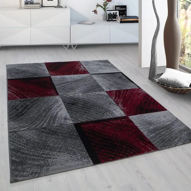 Muratap Plus Vloerkleed - Laagpolig Tapijt Woonkamer - Grijs / Rood- 160x230 CM