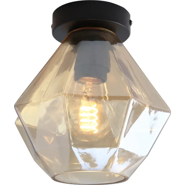 Olucia ANOEK - Plafondlamp - Amber / Zwart - Vorm: Overig