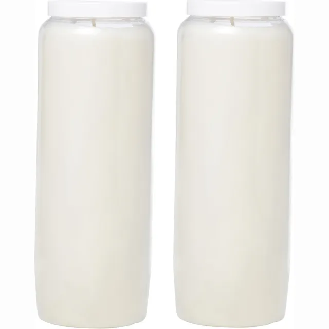 Enlightening Candles Grafkaars - 2x stuks - 216 branduur - gedenklicht - wit - 20 cm - 9 dagen - Noveenkaars - Gedenkkaars