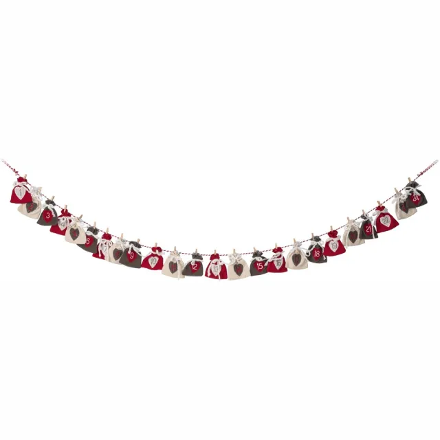 livarno Home Adventkalender zakjes om zelf te vullen - Lengte 210cm Bruin