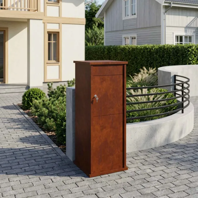 vidaXL Brievenbus Roestkleurig 40 x 40 x 100 cm weervast staal Roestig