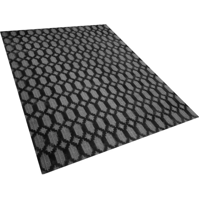 Beliani CIZRE - Laagpolig vloerkleed - Donkergrijs - 140 x 200 cm - Viscose