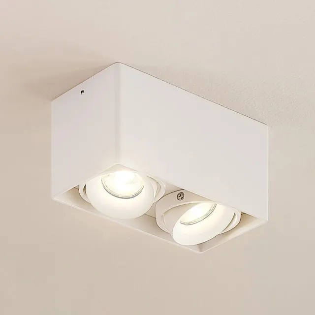 ARCCHIO plafondlamp - 2lichts - Aluminium - H: 9.4 cm - GU10 - wit