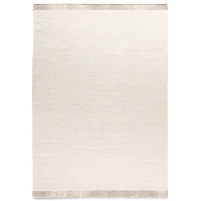 Nordic Weavers Wollen vloerkleed - Grund ivoor 80x150 Wit