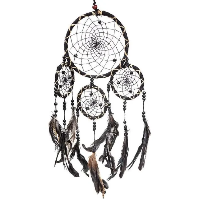 Phoenix Import Mani Bhadra Dromenvanger Zwart met Veren (15 x 40 cm)