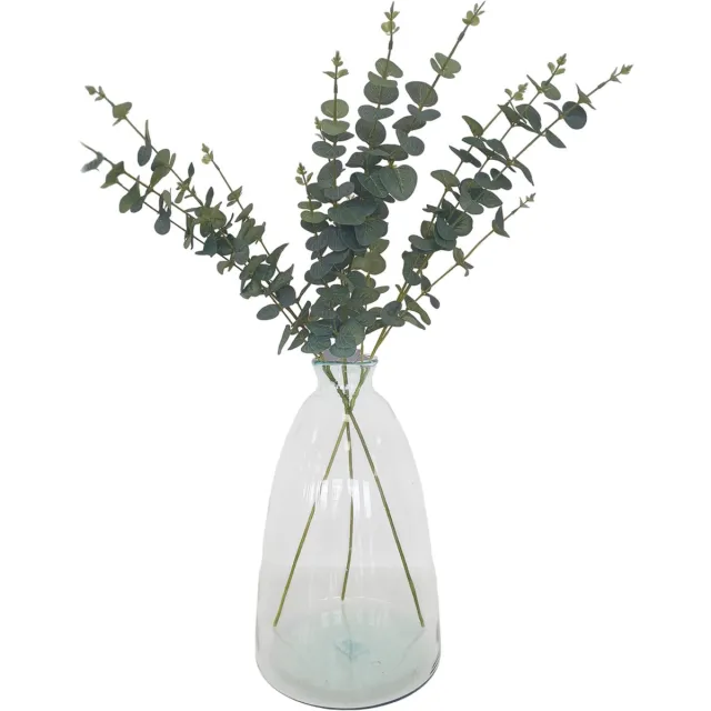 Bellatio Design Kunstplant takken Eucalyptus Cinera - 3x - 90 cm - 5 takken - kunst bladgroen - decoratief - zijdebloemen Lichtgroen
